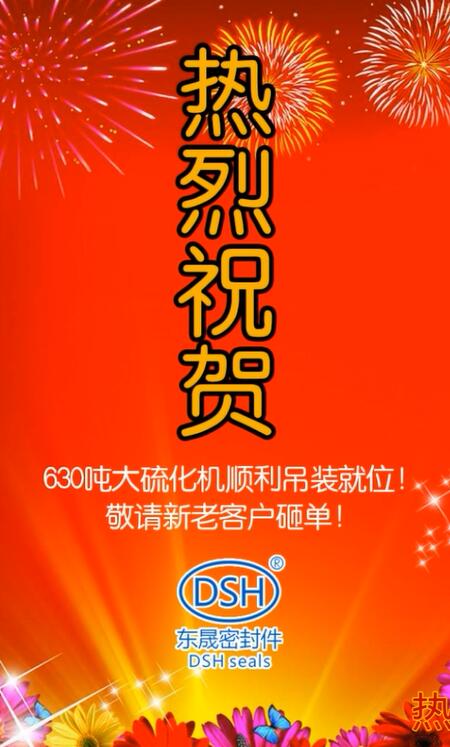 熱烈祝賀：東晟密封件630噸大硫化機順利吊裝就位！敬請新老客戶砸單！
